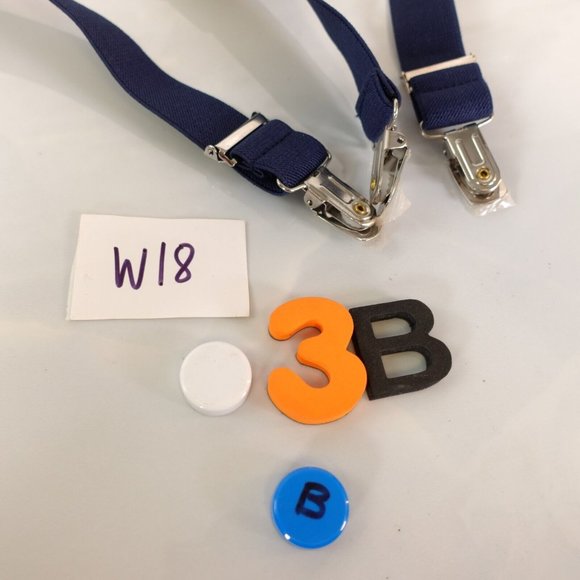 Boy Leather Navy Blue Y Back Classic Suspenders Solid Silver Clip Stretch Braces - Picture 6 of 6